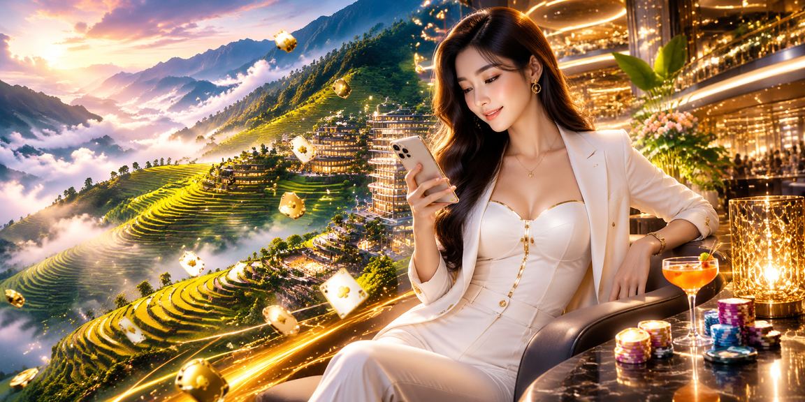 Người dùng vùng Sapa thư giãn với game bài trực tuyến trong không gian núi rừng yên tĩnh